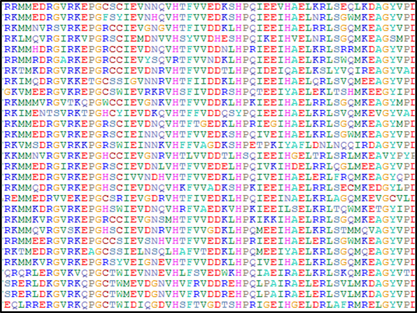 Enlarged view: Alignement of PPR protein sequences
